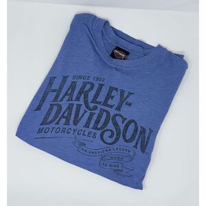 Harley Davidson Shirt Size XL Men's Blue Bedford, TX Motorcycles Biker